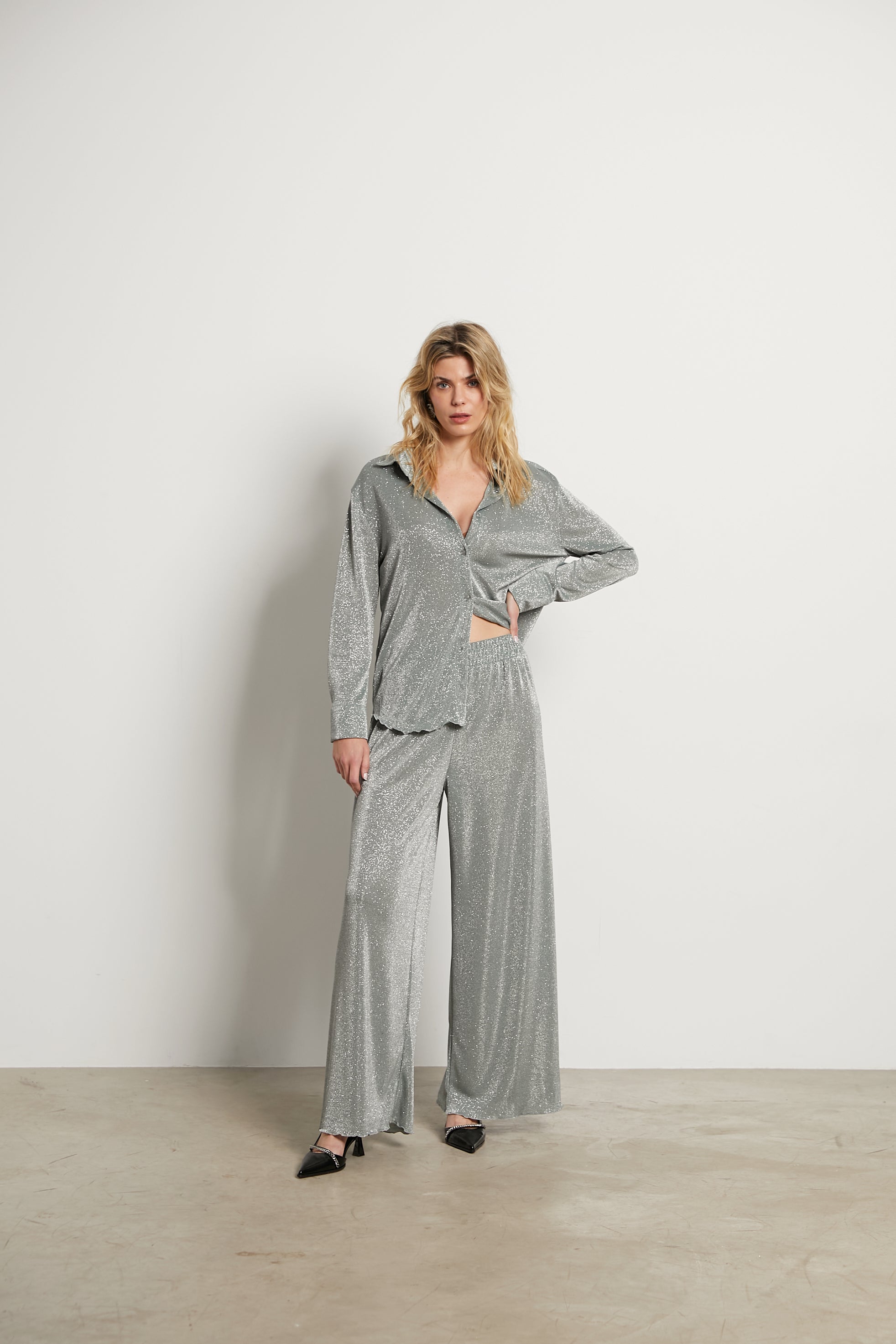 Nina metallic thread pants