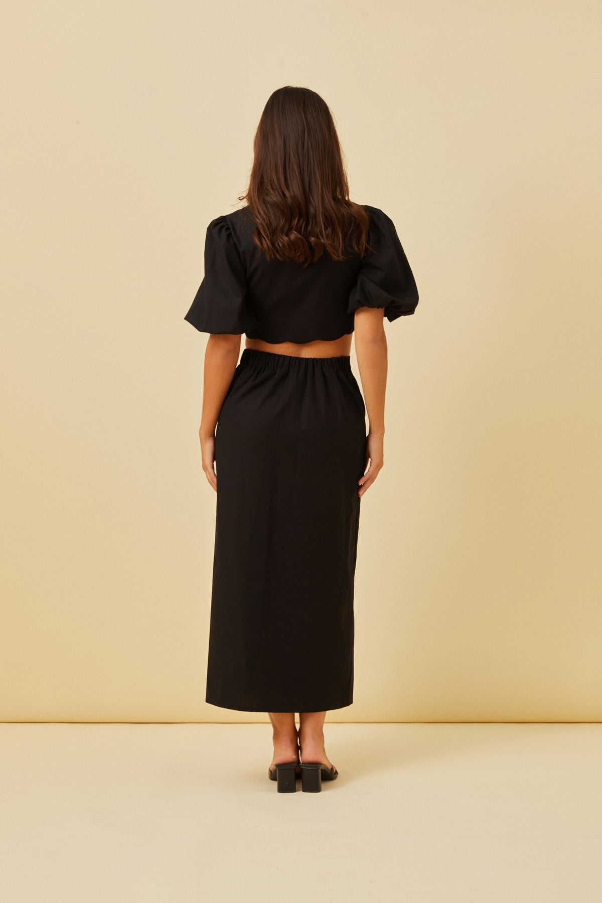 Ayla midi linen skirt